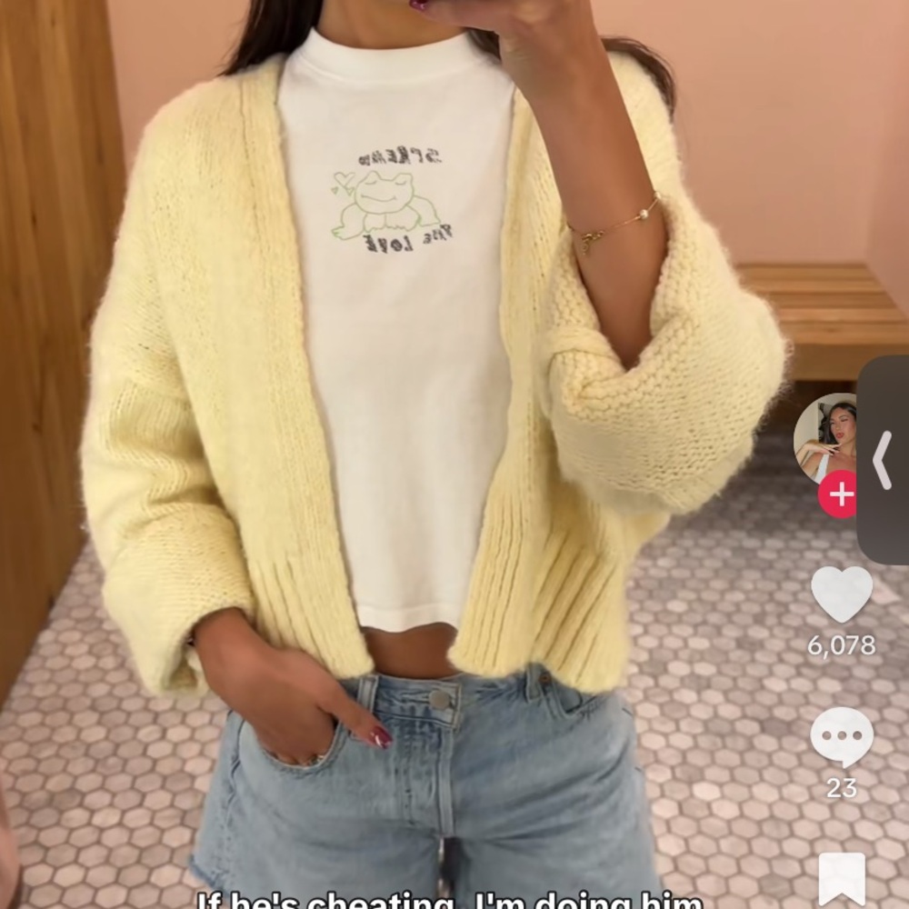 Zara butter yellow cardigan